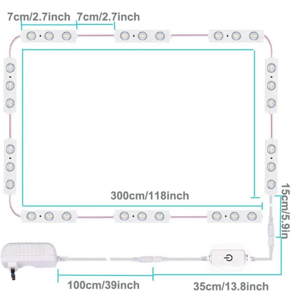Led Vanity Mirror Lights, Hollywood Style Vanity Make Up Light, 10ft Ultra Brigh - Picture 10 of 10